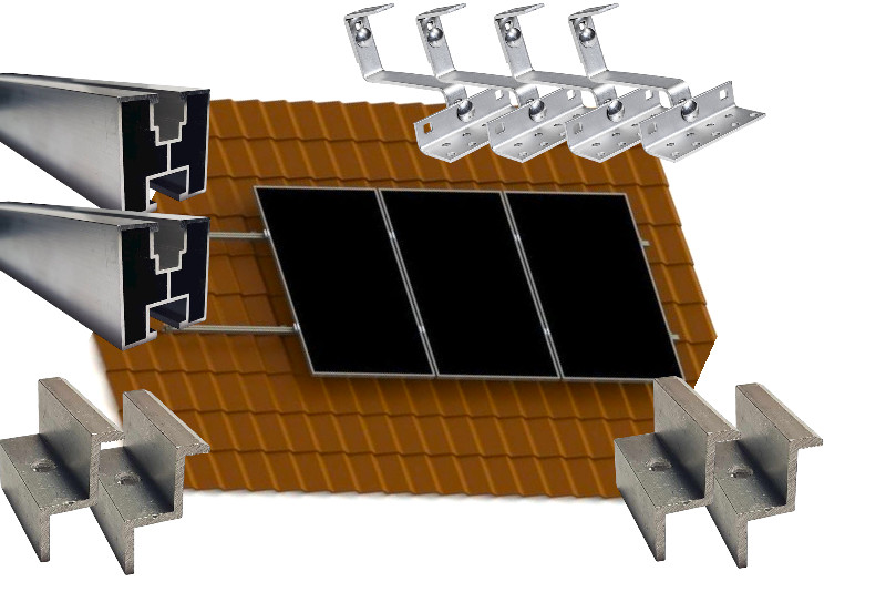 Montageset PV für Dach Erweiterung um 1 Photovoltaik-Panel. 0% MwsT