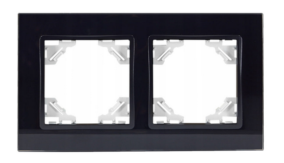 QUADRA Rahmen Steckdose Schalter Glas schwarz.