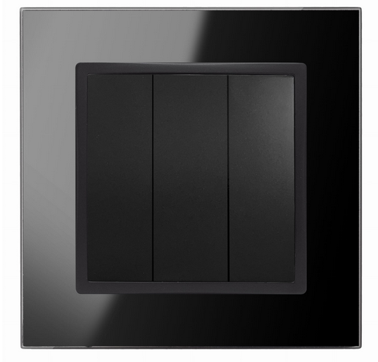 Quadra Lichtschalter Glas schwarz 3