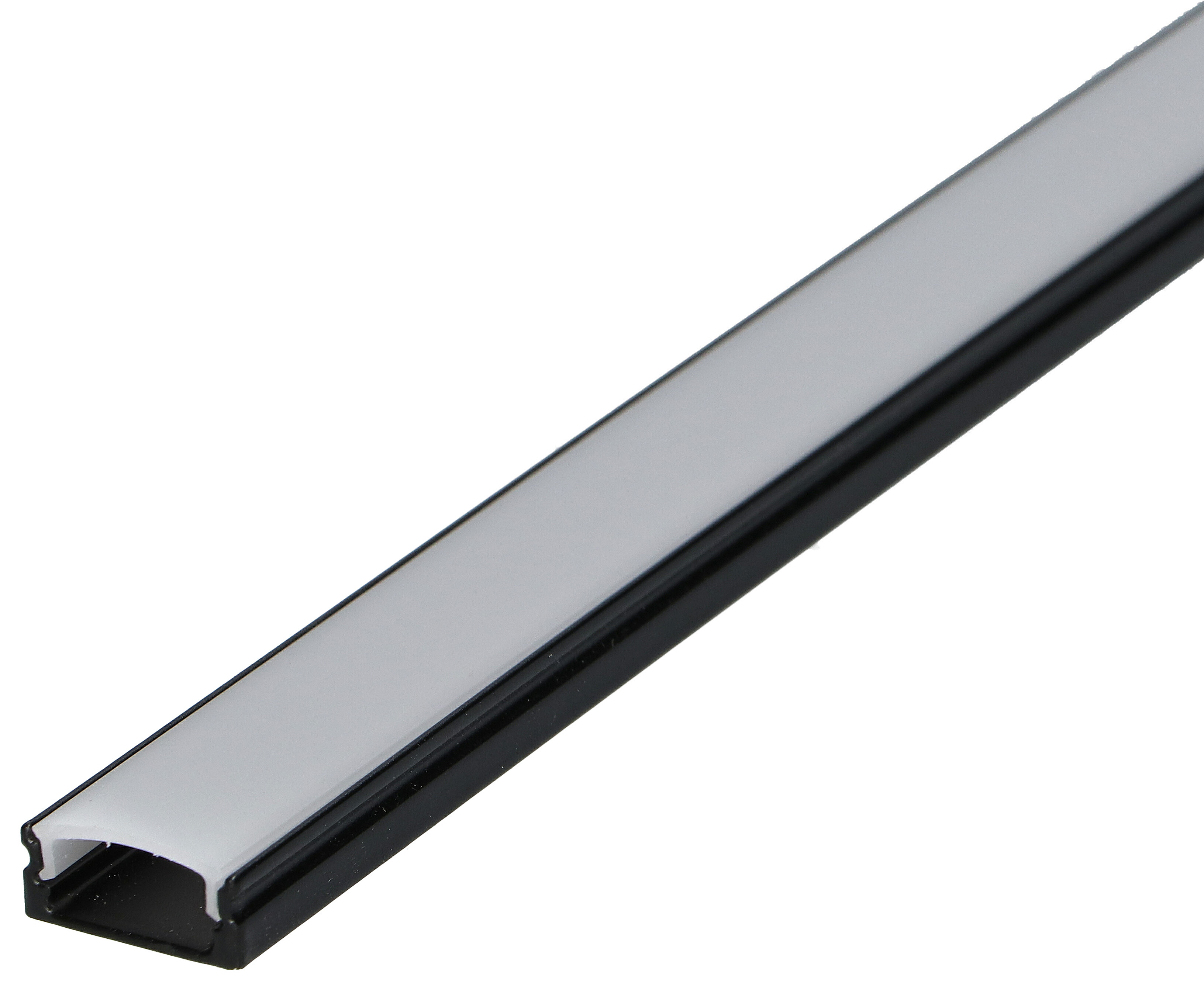200cm Aluminium Profil LED für LED Streifen Schwarz LT4 + Milchig Abdeckung