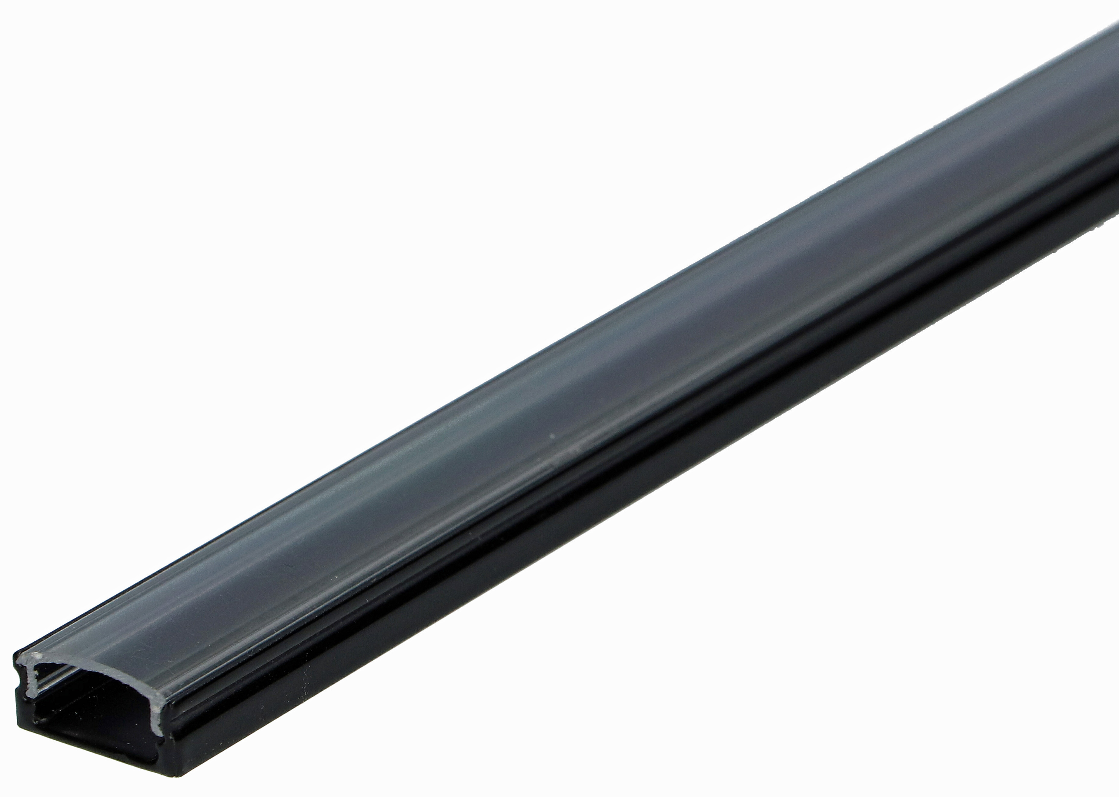 200cm Aluminium Profil LED für LED Streifen Schwarz LT4 + Transparent Abdeckung